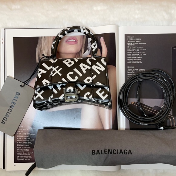 Balenciaga Handbags - NWT AUTHENTIC BALENCIAGA Limited Edition Hourglass Nano black crossbody bag
